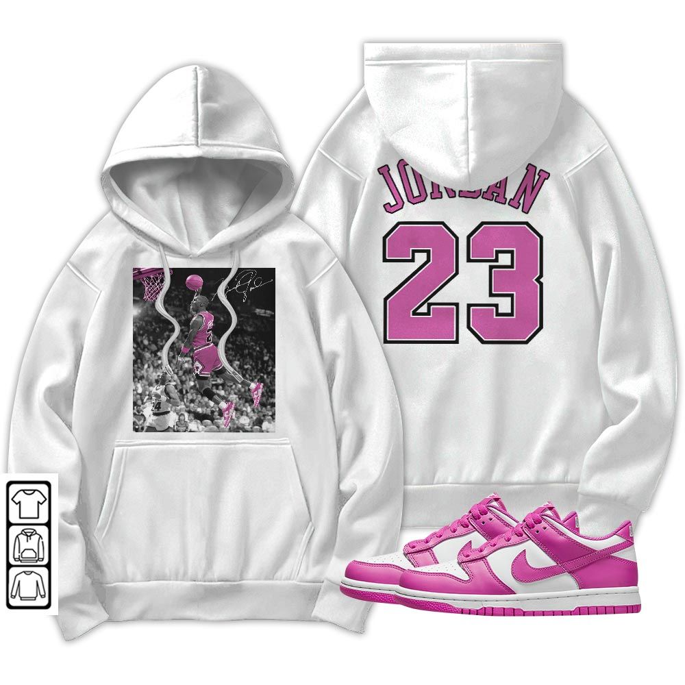 Number 23 Goat Sneaker Shirt Match GS Active Fuchsia, Dunk Low Active Fuchsia MKO T-Shirt Number 23 Goat Sneaker Shirt Match GS Active Fuchsia, Dunk Low Active Fuchsia MKO T-Shirt