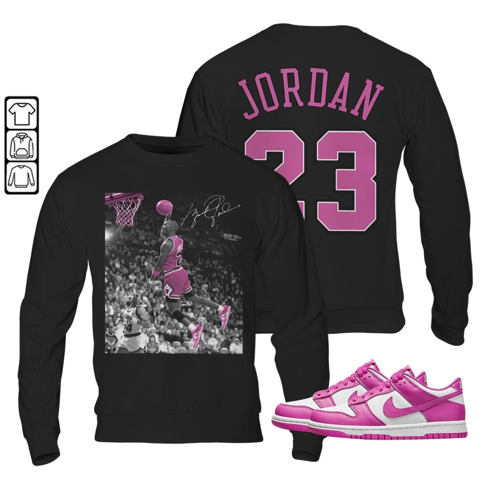 Number 23 Goat Sneaker Shirt Match GS Active Fuchsia, Dunk Low Active Fuchsia MKO T-Shirt Number 23 Goat Sneaker Shirt Match GS Active Fuchsia, Dunk Low Active Fuchsia MKO T-Shirt