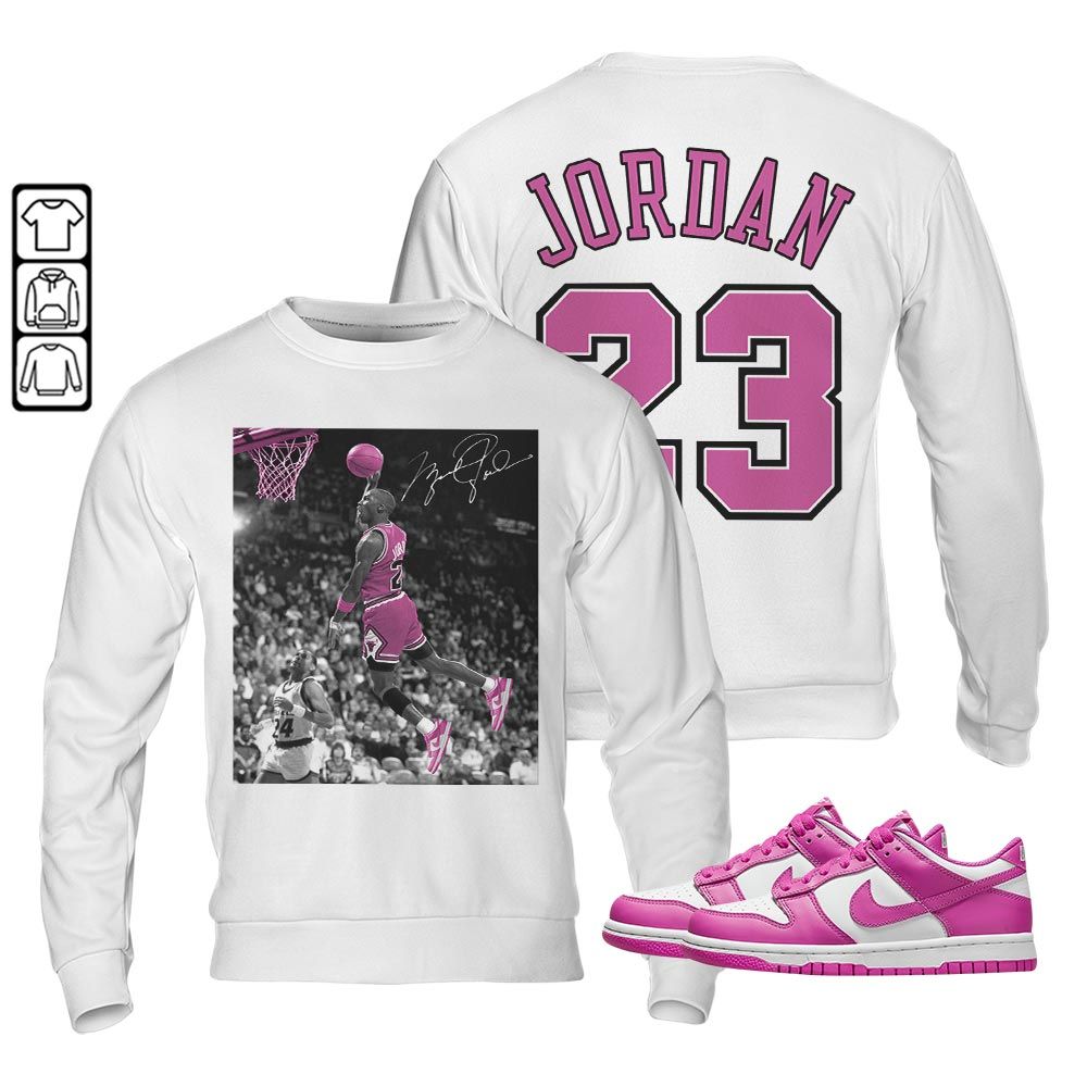 Number 23 Goat Sneaker Shirt Match GS Active Fuchsia, Dunk Low Active Fuchsia MKO T-Shirt Number 23 Goat Sneaker Shirt Match GS Active Fuchsia, Dunk Low Active Fuchsia MKO T-Shirt