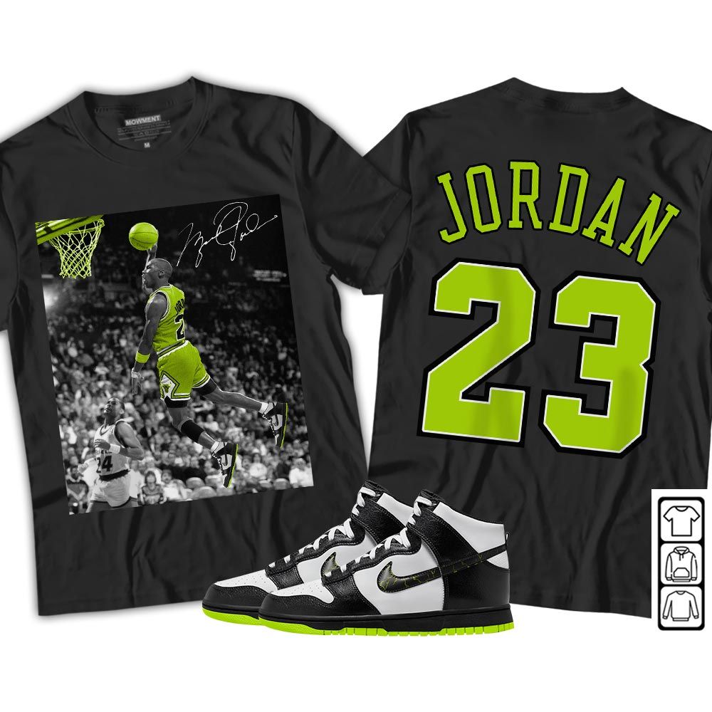 Number 23 Goat Sneaker Shirt Match High Electric 2023, Dunk High Electric MKO Hoodie