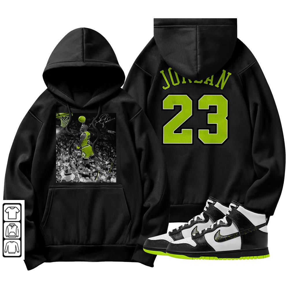 Number 23 Goat Sneaker Shirt Match High Electric 2023, Dunk High Electric MKO T-Shirt