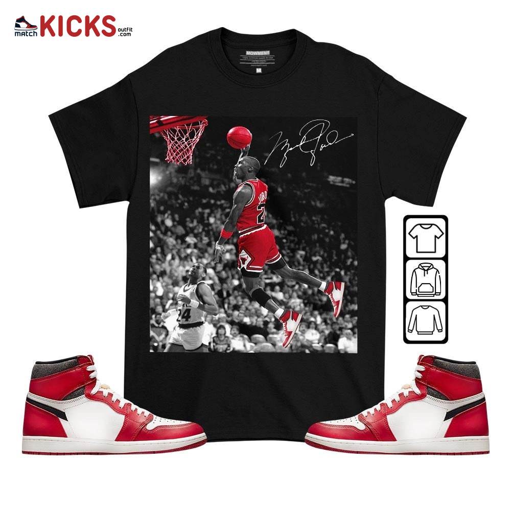 Number 23 Goat Sneaker Shirt Match High OG Chicago 1s, Jordan 1 Lost & Found Chicago MKO T-Shirt