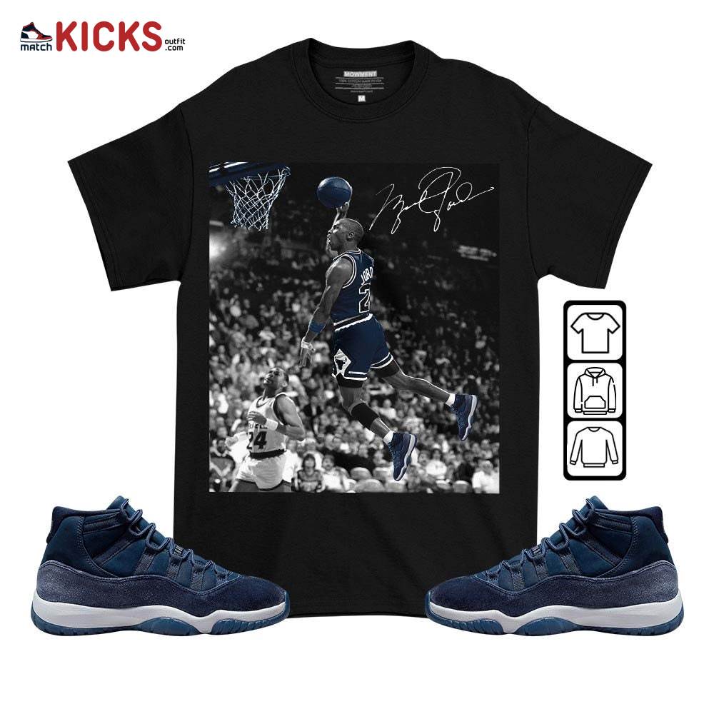 Number 23 Goat Sneaker Shirt Match Midnight Navy 11s, Jordan 11 Retro Midnight Navy MKO T-Shirt