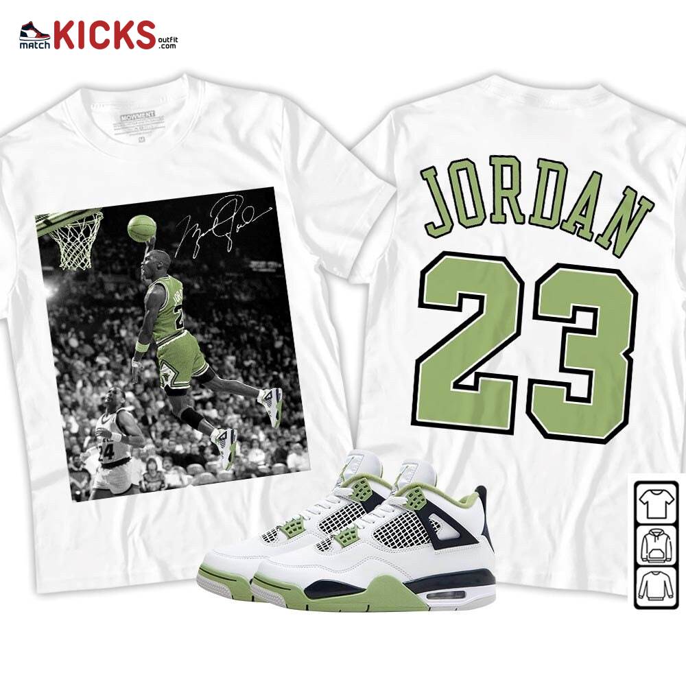 Number 23 Goat Sneaker Shirt Match Retro Oil Green 4s, Jordan 4 Oil Green MKO T-Shirt Number 23 Goat Sneaker Shirt Match Retro Oil Green 4s, Jordan 4 Oil Green MKO T-Shirt