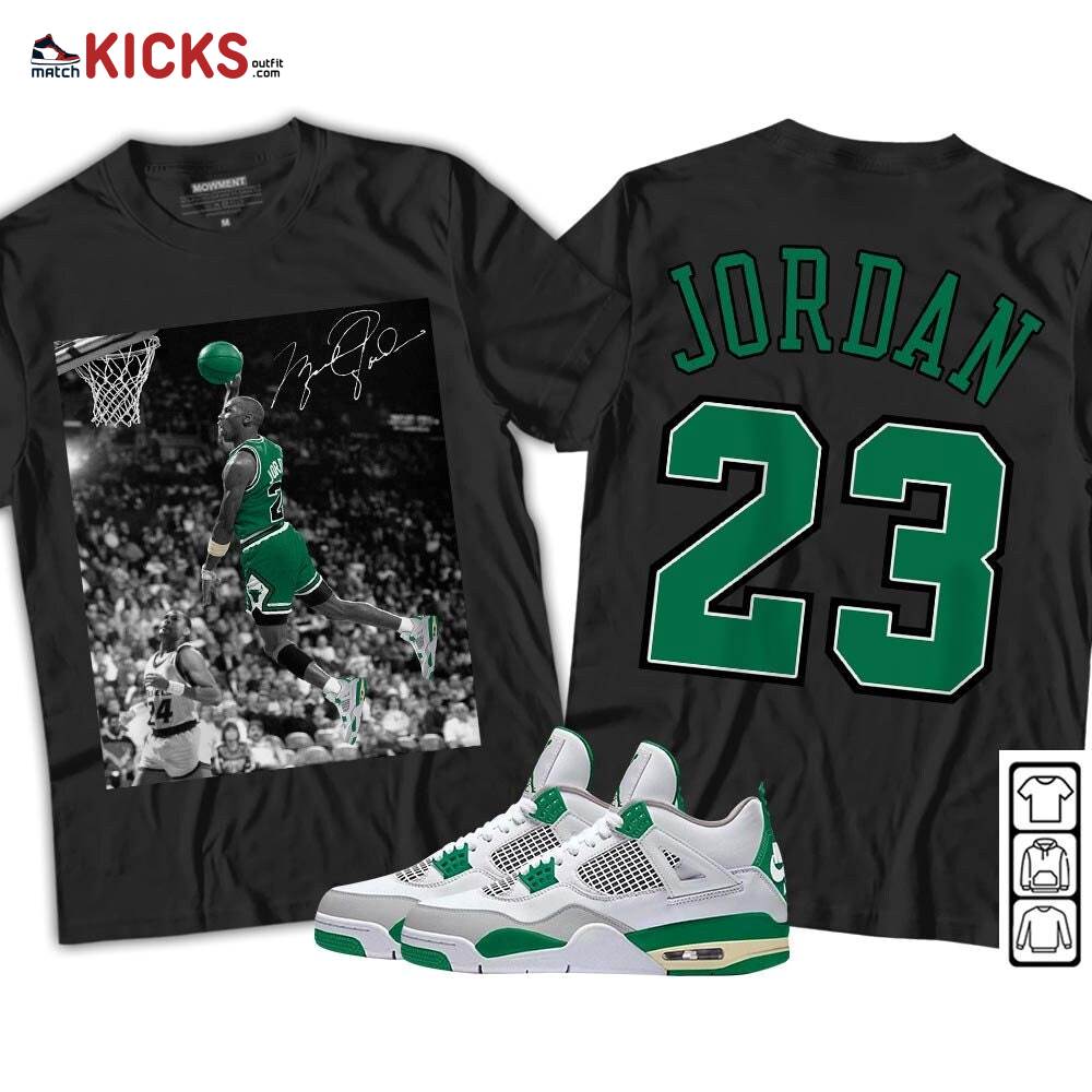 Number 23 Goat Sneaker Shirt Match Retro Pine Green 4s, Jordan 4 Pine Green MKO T-Shirt