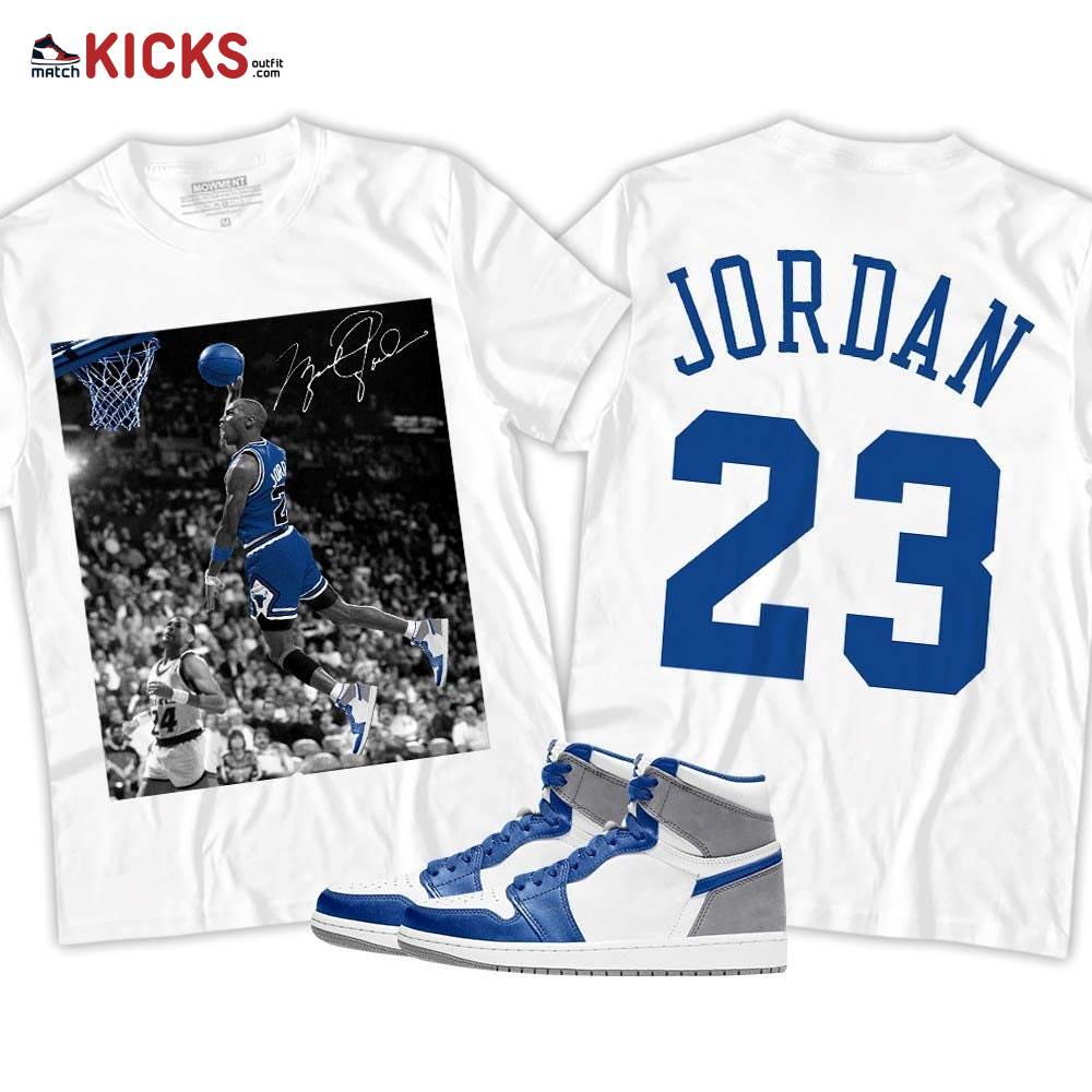 Number 23 Goat Sneaker Shirt Match True Blue 1s, Jordan 1 High OG True Blue MKO T-Shirt Number 23 Goat Sneaker Shirt Match True Blue 1s, Jordan 1 High OG True Blue MKO T-Shirt