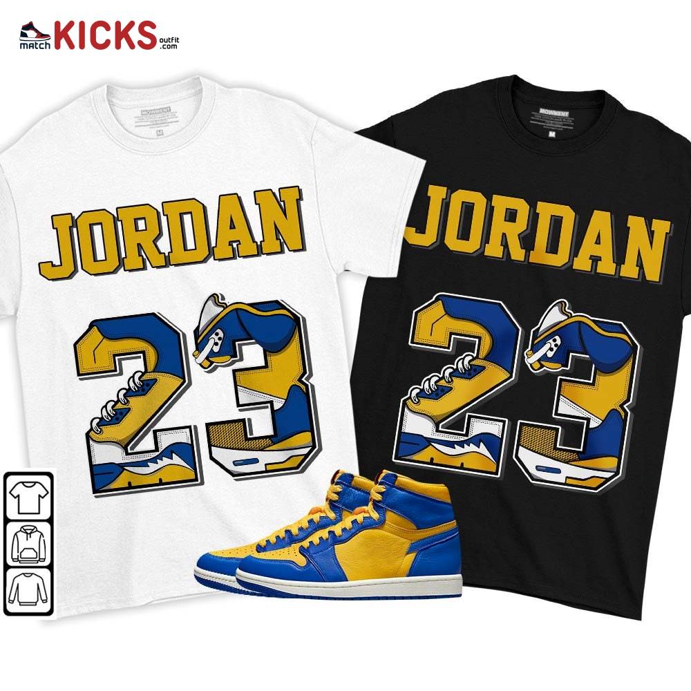 Number 23 JD Sneaker Shirt Match 2023 Laney 1s, Jordan 1 Retro High Laney MKO T-Shirt Number 23 JD Sneaker Shirt Match 2023 Laney 1s, Jordan 1 Retro High Laney MKO T-Shirt