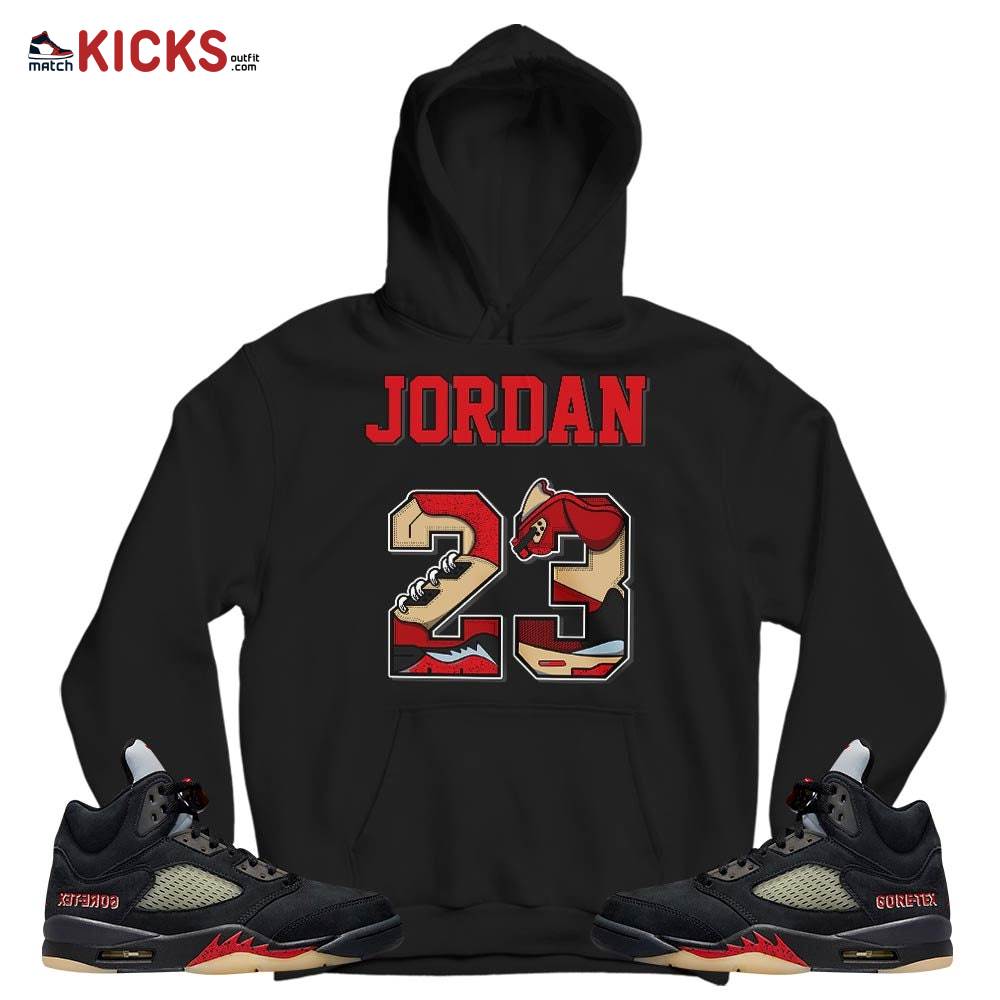 Number 23 JD Sneaker Shirt Match Gore-Tex 5s, Jordan 5 GORE-TEX Off Noir MKO T-Shirt Number 23 JD Sneaker Shirt Match Gore-Tex 5s, Jordan 5 GORE-TEX Off Noir MKO T-Shirt