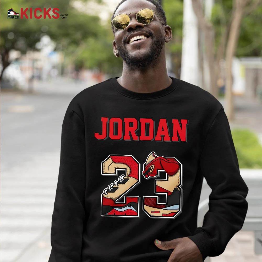 Number 23 JD Sneaker Shirt Match Gore-Tex 5s, Jordan 5 GORE-TEX Off Noir MKO T-Shirt Number 23 JD Sneaker Shirt Match Gore-Tex 5s, Jordan 5 GORE-TEX Off Noir MKO T-Shirt