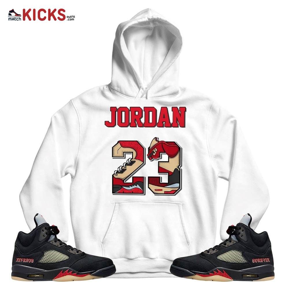 Number 23 JD Sneaker Shirt Match Gore-Tex 5s, Jordan 5 GORE-TEX Off Noir MKO T-Shirt Number 23 JD Sneaker Shirt Match Gore-Tex 5s, Jordan 5 GORE-TEX Off Noir MKO T-Shirt