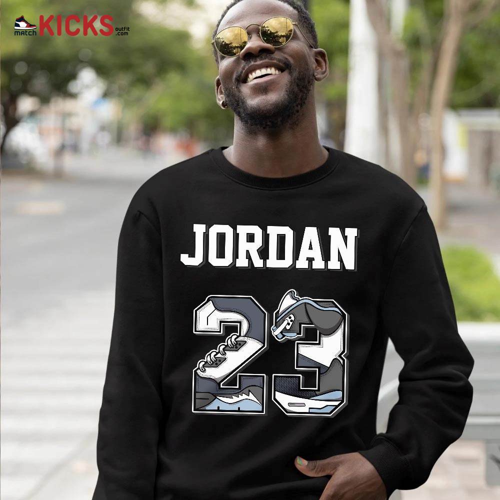 Number 23 JD Sneaker Shirt Match Retro Cool Grey 6s, Jordan 6 Cool Grey MKO T-Shirt Number 23 JD Sneaker Shirt Match Retro Cool Grey 6s, Jordan 6 Cool Grey MKO T-Shirt