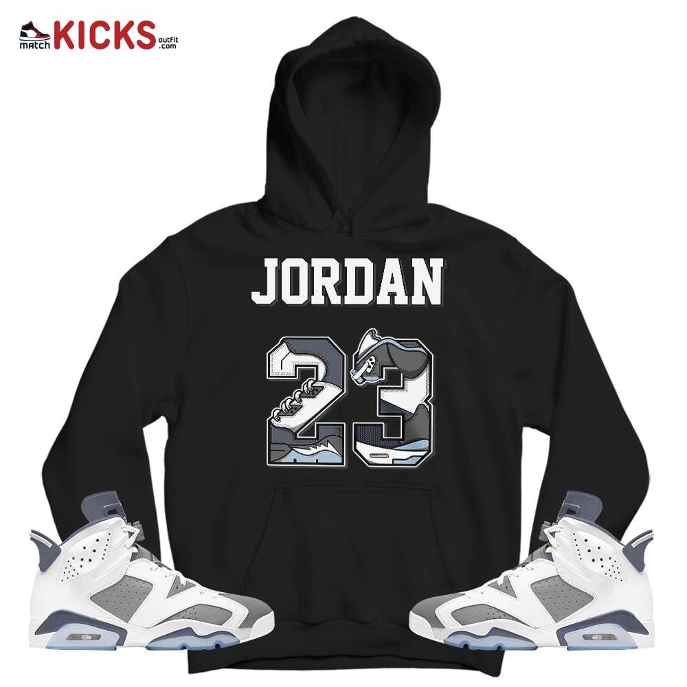 Number 23 JD Sneaker Shirt Match Retro Cool Grey 6s, Jordan 6 Cool Grey MKO T-Shirt Number 23 JD Sneaker Shirt Match Retro Cool Grey 6s, Jordan 6 Cool Grey MKO T-Shirt