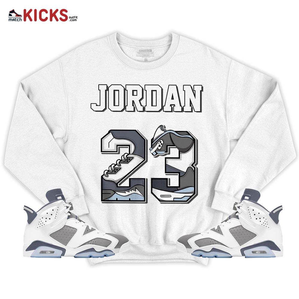 Number 23 JD Sneaker Shirt Match Retro Cool Grey 6s, Jordan 6 Cool Grey MKO T-Shirt Number 23 JD Sneaker Shirt Match Retro Cool Grey 6s, Jordan 6 Cool Grey MKO T-Shirt