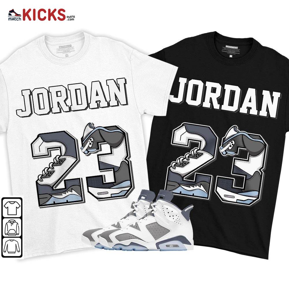 Number 23 JD Sneaker Shirt Match Retro Cool Grey 6s, Jordan 6 Cool Grey MKO T-Shirt Number 23 JD Sneaker Shirt Match Retro Cool Grey 6s, Jordan 6 Cool Grey MKO T-Shirt