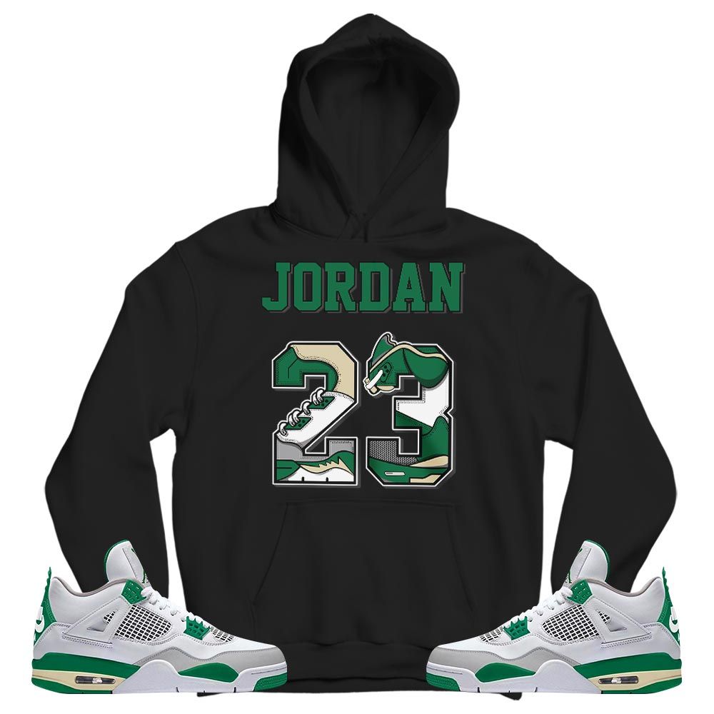 Number 23 JD Sneaker Shirt Match Retro Pine Green 4s, Jordan 4 Pine Green MKO T-Shirt