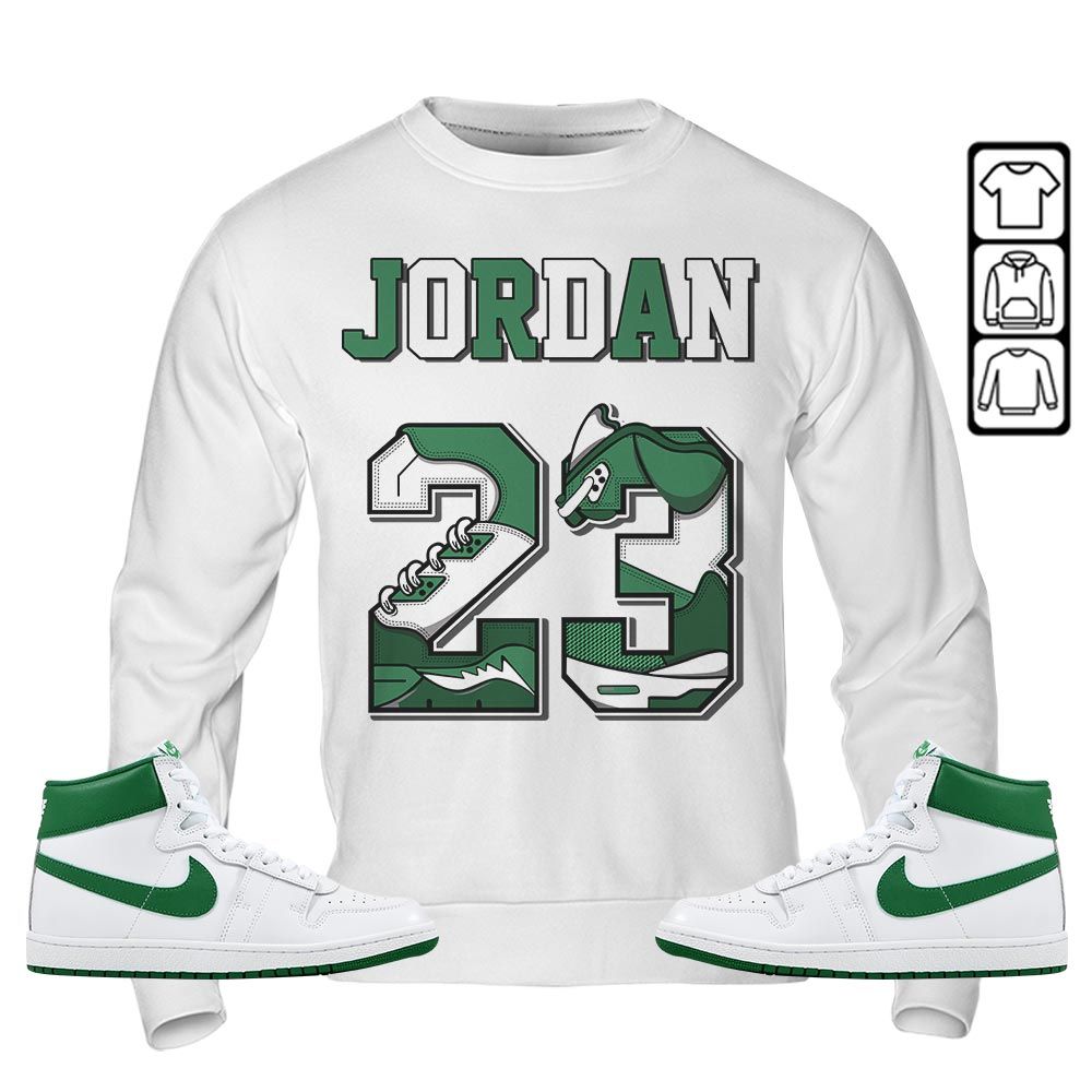 Number 23 JD Sneaker Shirt Match SP Pine Green, Air Ship SP Pine Green MKO T-Shirt Number 23 JD Sneaker Shirt Match SP Pine Green, Air Ship SP Pine Green MKO T-Shirt