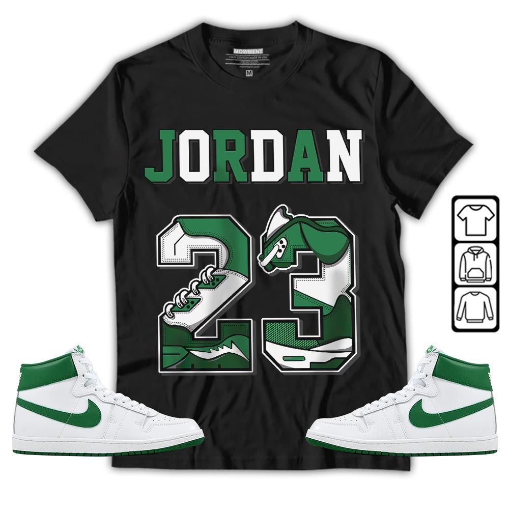 Number 23 JD Sneaker Shirt Match SP Pine Green, Air Ship SP Pine Green MKO T-Shirt Number 23 JD Sneaker Shirt Match SP Pine Green, Air Ship SP Pine Green MKO T-Shirt
