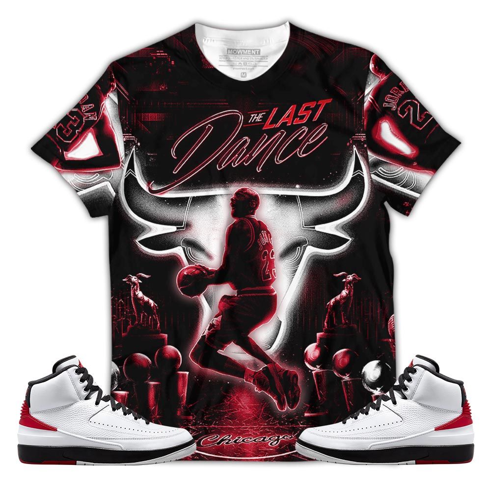 Number 23 Jordan Memories Sneaker Shirt Match 2 Chicago Varsity Red, Jordan Retro 2 Chicago Hoodie Sweatshirt Tee All Over Print MKO Shirt