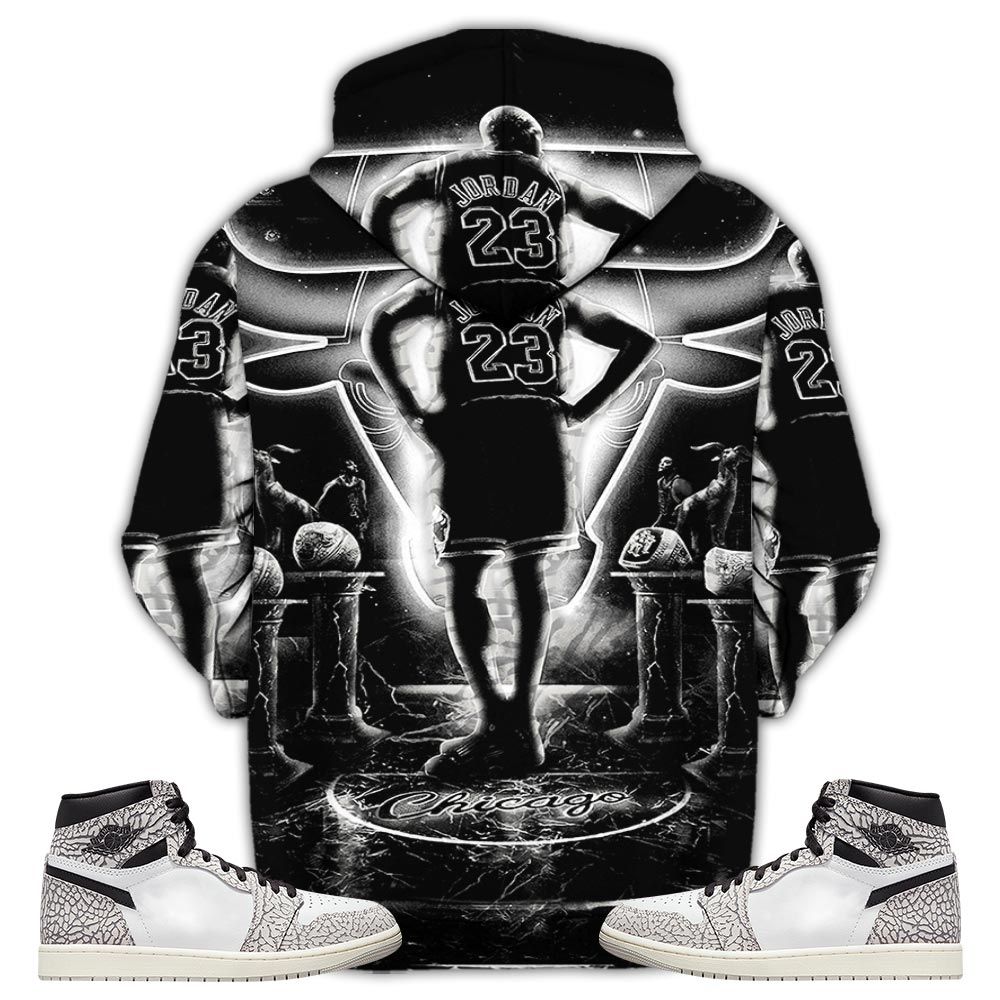 Number 23 Jordan Memories Sneaker Shirt Match Og Elephant 1S, Jordan 1 White Cement Hoodie Sweatshirt Tee All Over Print MKO Shirt
