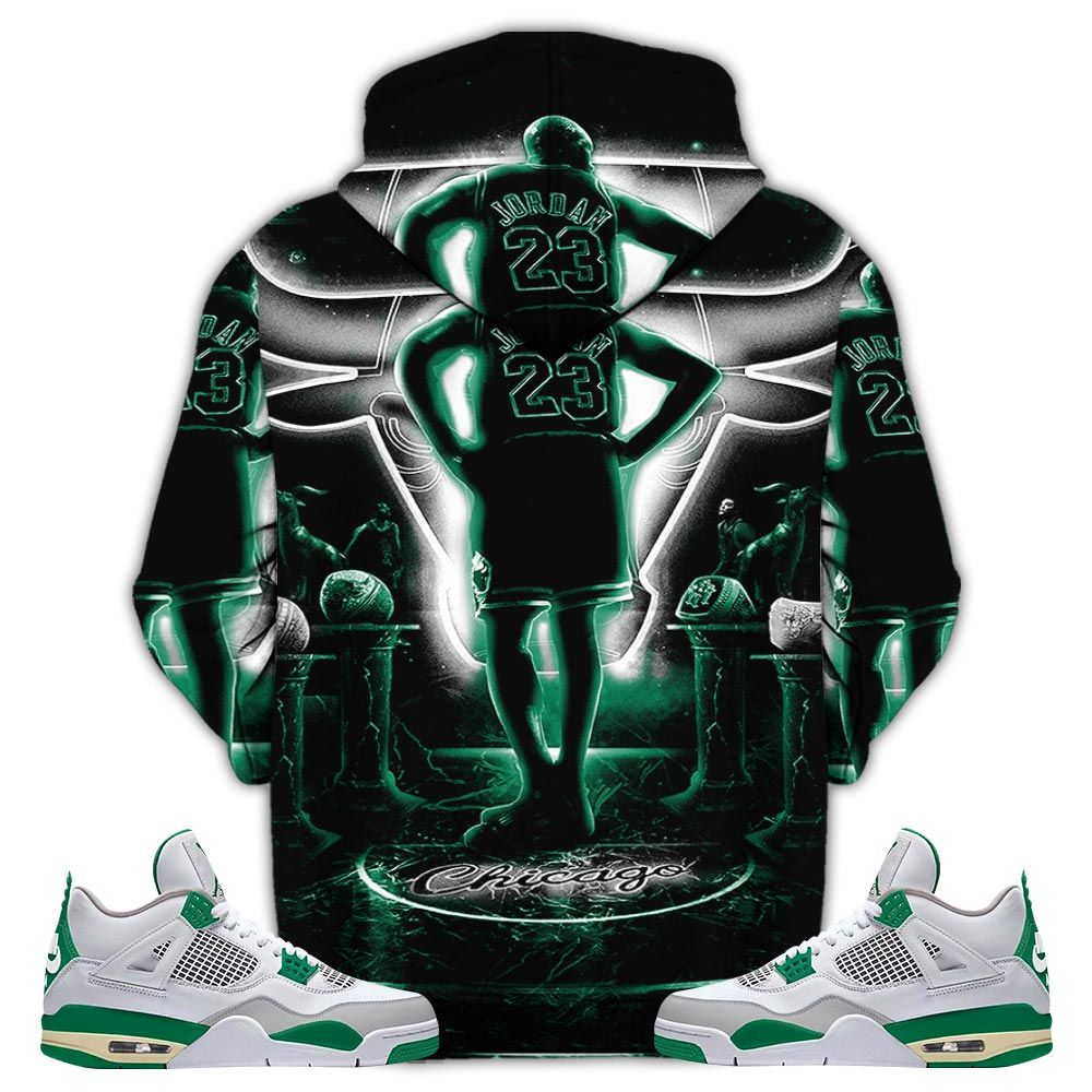 Number 23 Jordan Memories Sneaker Shirt Match Retro Pine Green 4S, Jordan 4 Pine Green Hoodie Sweatshirt Tee All Over Print MKO Shirt