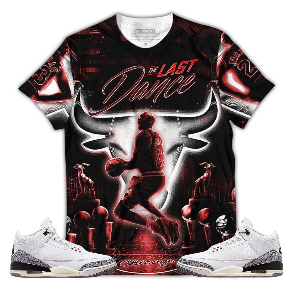 Number 23 Jordan Memories Sneaker Shirt Match White Cement 3S, Jordan Retro 3 White Cement Hoodie Sweatshirt Tee All Over Print MKO Shirt