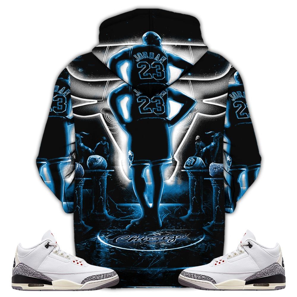 Number 23 Jordan Memories Sneaker Shirt Match Wizards 3S, Jordan Retro 3 Wizards Hoodie Sweatshirt Tee All Over Print MKO Shirt