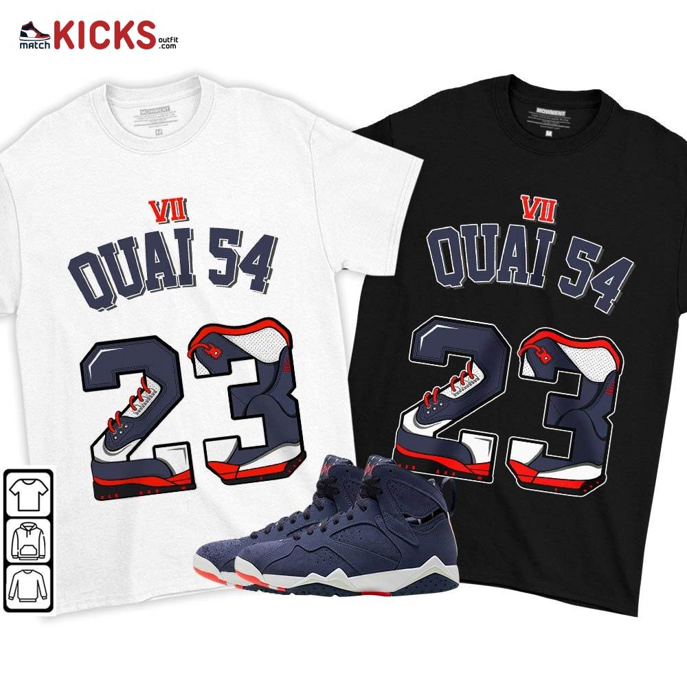 Number 23 Sneaker Shirt Match 7 Neutral Indigo, Jordan 7 Quai 54 MKO T-Shirt