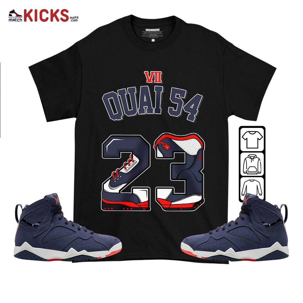 Number 23 Sneaker Shirt Match 7 Neutral Indigo, Jordan 7 Quai 54 MKO T-Shirt