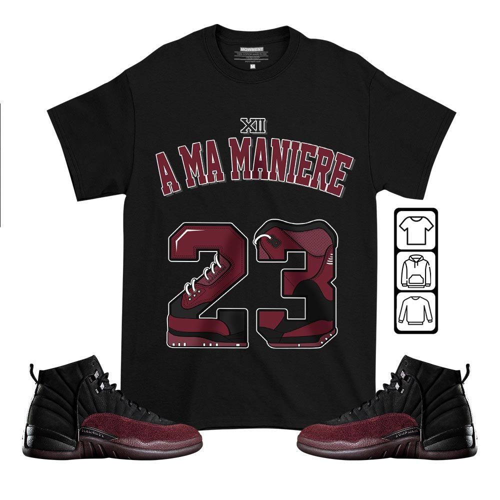 Number 23 Sneaker Shirt Match Burgundy Crush 12s, Jordan 12 A Ma Maniere MKO T-Shirt Number 23 Sneaker Shirt Match Burgundy Crush 12s, Jordan 12 A Ma Maniere MKO T-Shirt