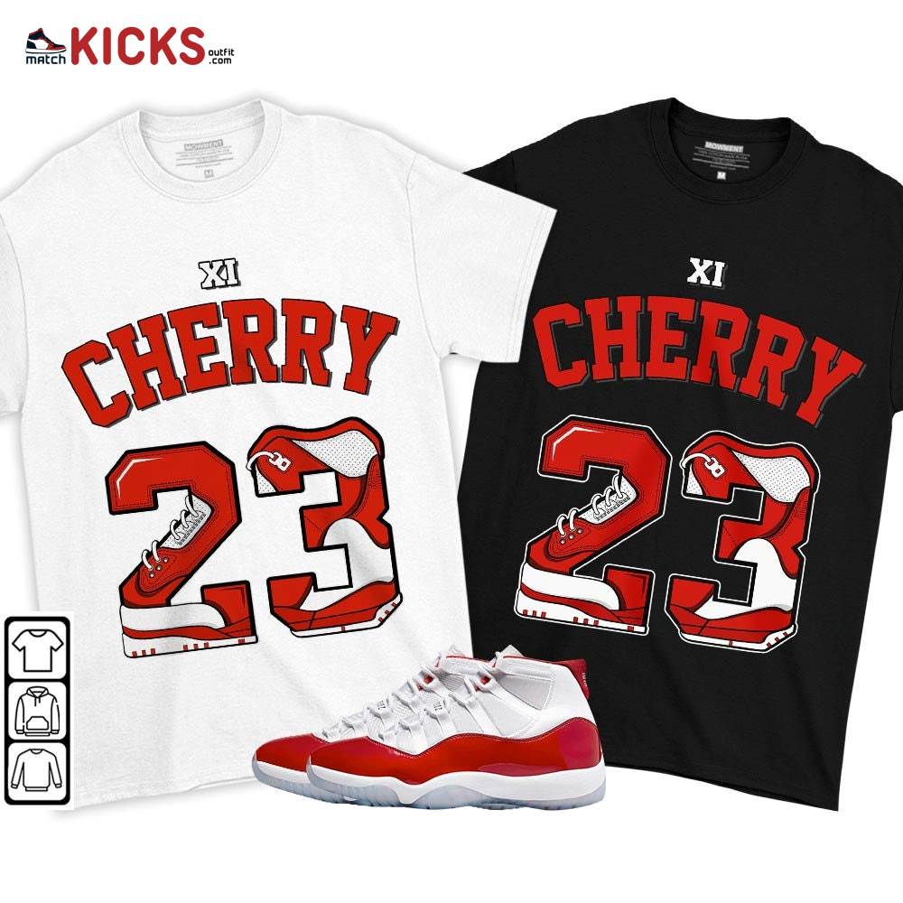 Number 23 Sneaker Shirt Match Cherry 11s, Jordan 11 Retro Cherry MKO T-Shirt Number 23 Sneaker Shirt Match Cherry 11s, Jordan 11 Retro Cherry MKO T-Shirt