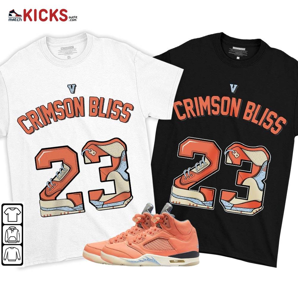 Number 23 Sneaker Shirt Match Crimson Bliss 5s, Jordan 5 DJ Khaled Crimson Bliss MKO T-Shirt Number 23 Sneaker Shirt Match Crimson Bliss 5s, Jordan 5 DJ Khaled Crimson Bliss MKO T-Shirt