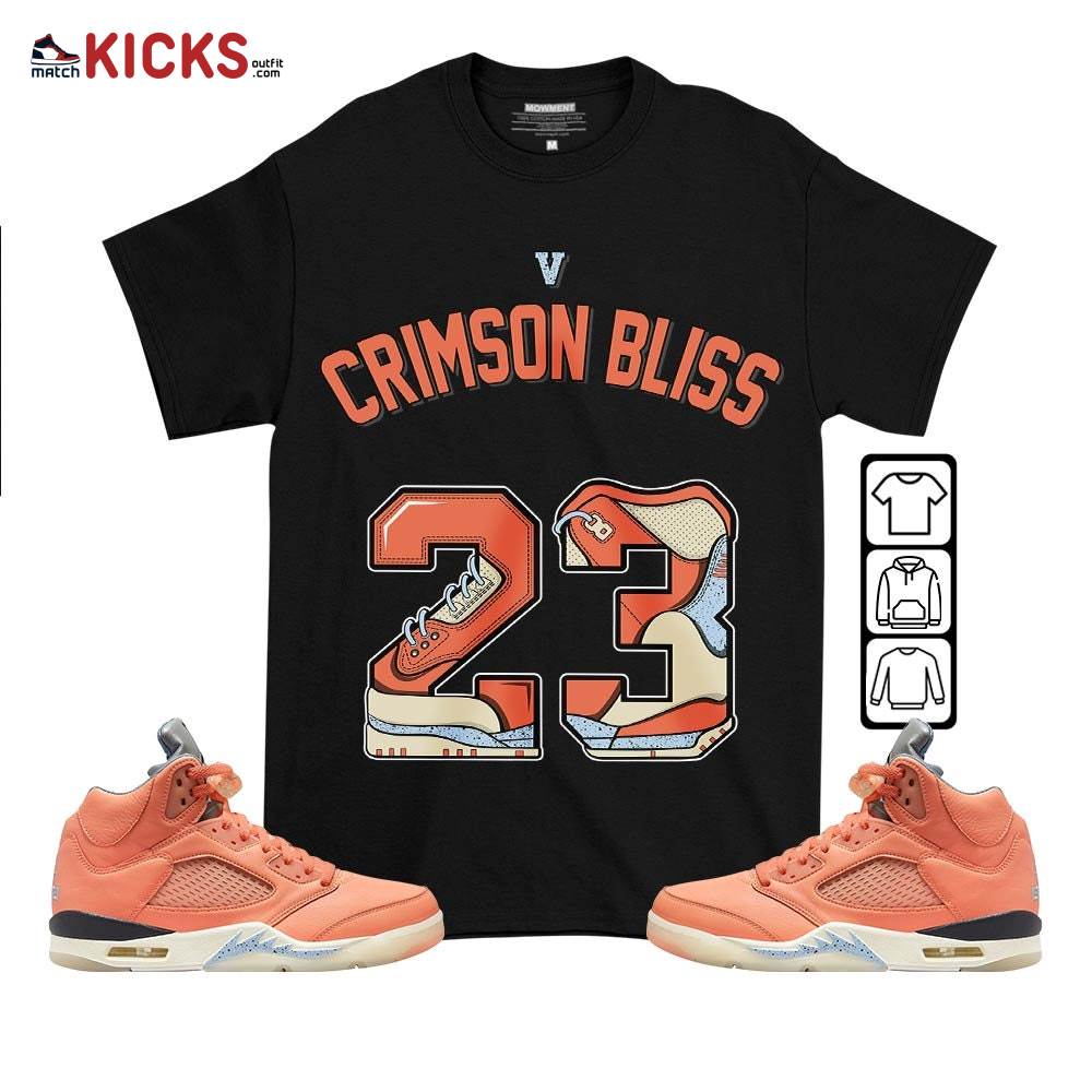 Number 23 Sneaker Shirt Match Crimson Bliss 5s, Jordan 5 DJ Khaled Crimson Bliss MKO T-Shirt
