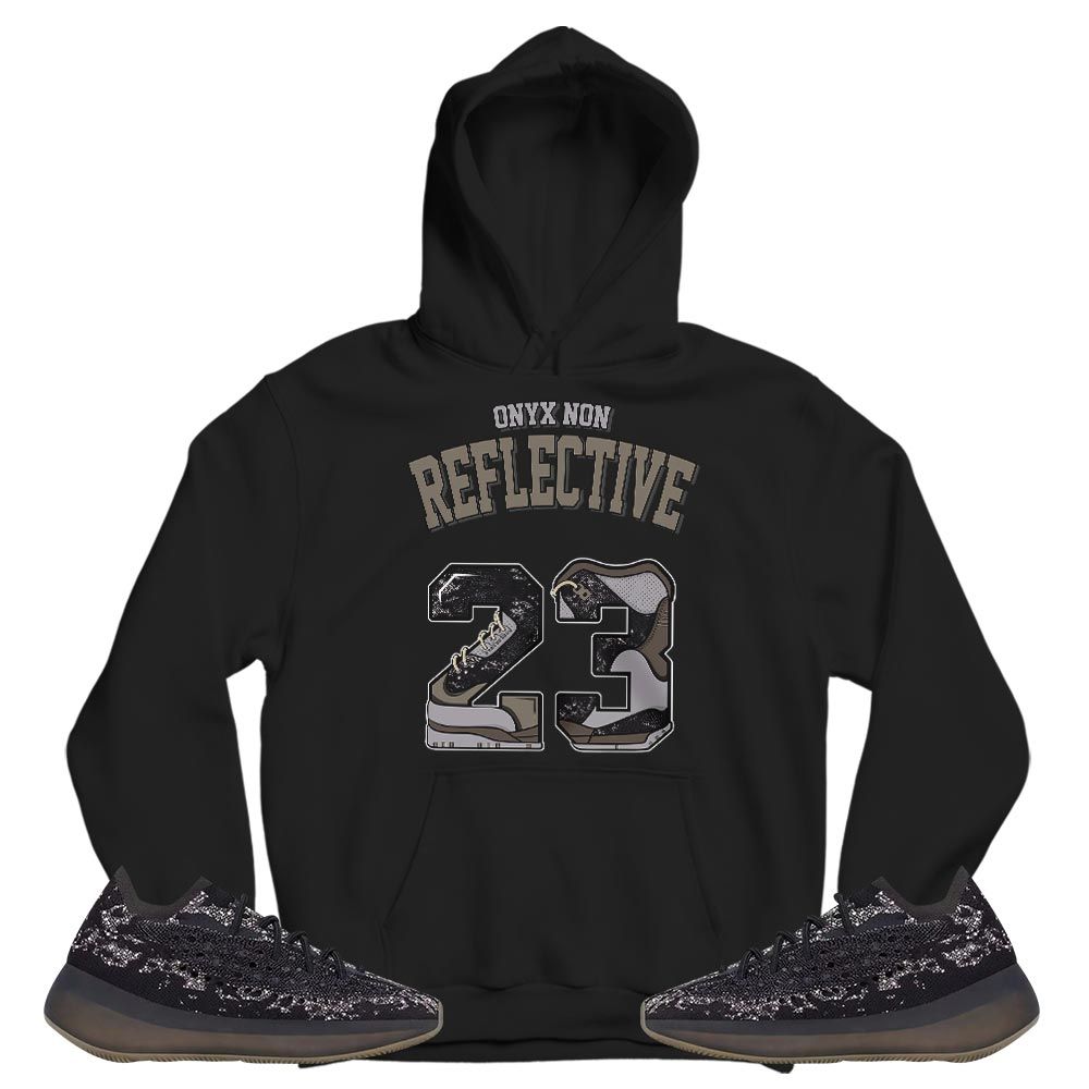 Number 23u Sneaker Shirt Match 380 Onyx Non Reflective, Yeezy Boost 380 Onyx MKO T-Shirt