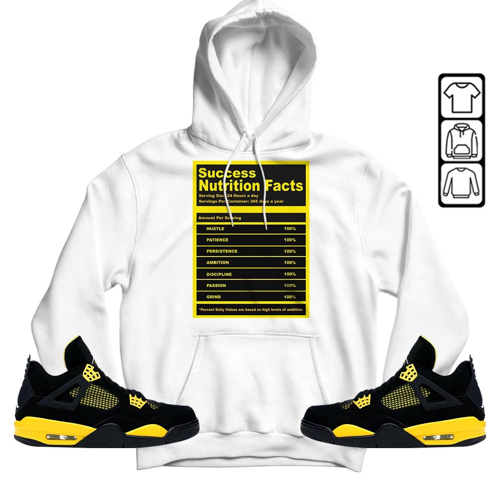 Nutrition Facts Sneaker Shirt Match 2023 Thunder 4s, Jordan Retro 4 Thunder MKO T-Shirt