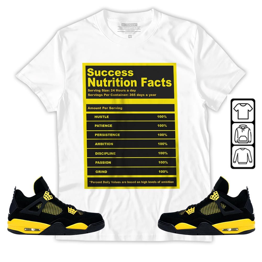 Nutrition Facts Sneaker Shirt Match 2023 Thunder 4s, Jordan Retro 4 Thunder MKO T-Shirt Nutrition Facts Sneaker Shirt Match 2023 Thunder 4s, Jordan Retro 4 Thunder MKO T-Shirt