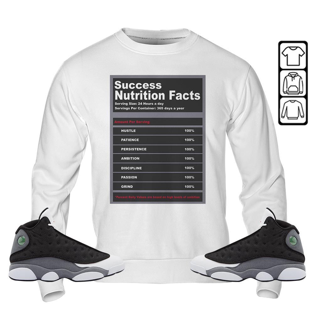 Nutrition Facts Sneaker Shirt Match Black Flint 13s, Jordan Retro 13 Black Flint MKO Sweatshirt