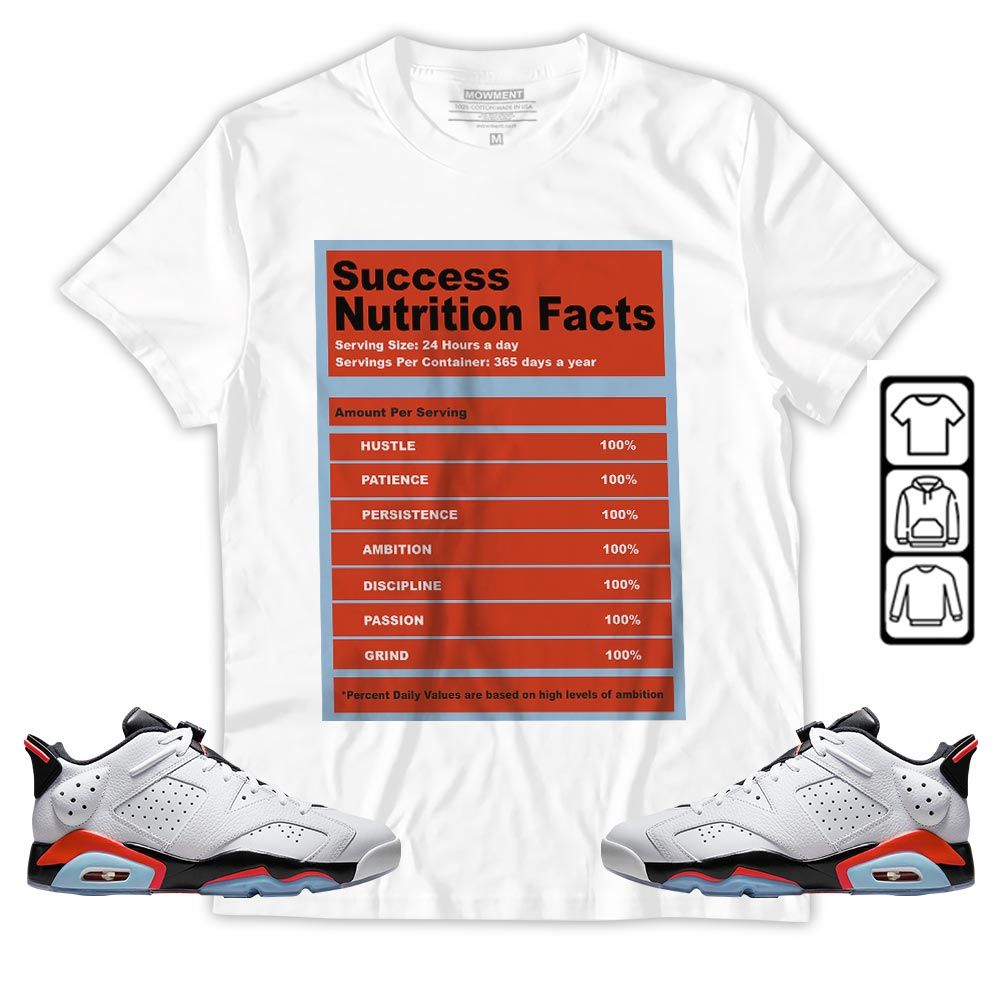 Nutrition Facts Sneaker Shirt Match Low Infrared 6s, Jordan 6 Low Infrared MKO T-Shirt