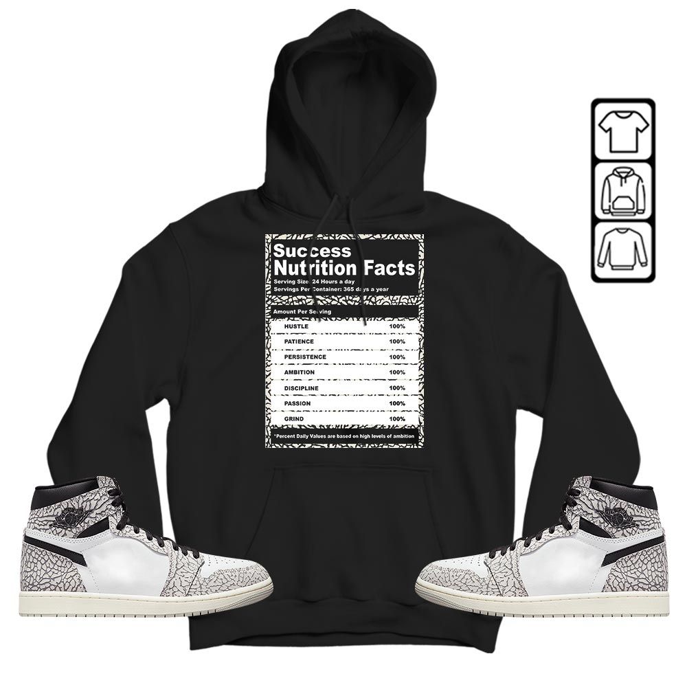 Nutrition Facts Sneaker Shirt Match OG Elephant 1s, Jordan 1 White Cement MKO T-Shirt Nutrition Facts Sneaker Shirt Match OG Elephant 1s, Jordan 1 White Cement MKO T-Shirt