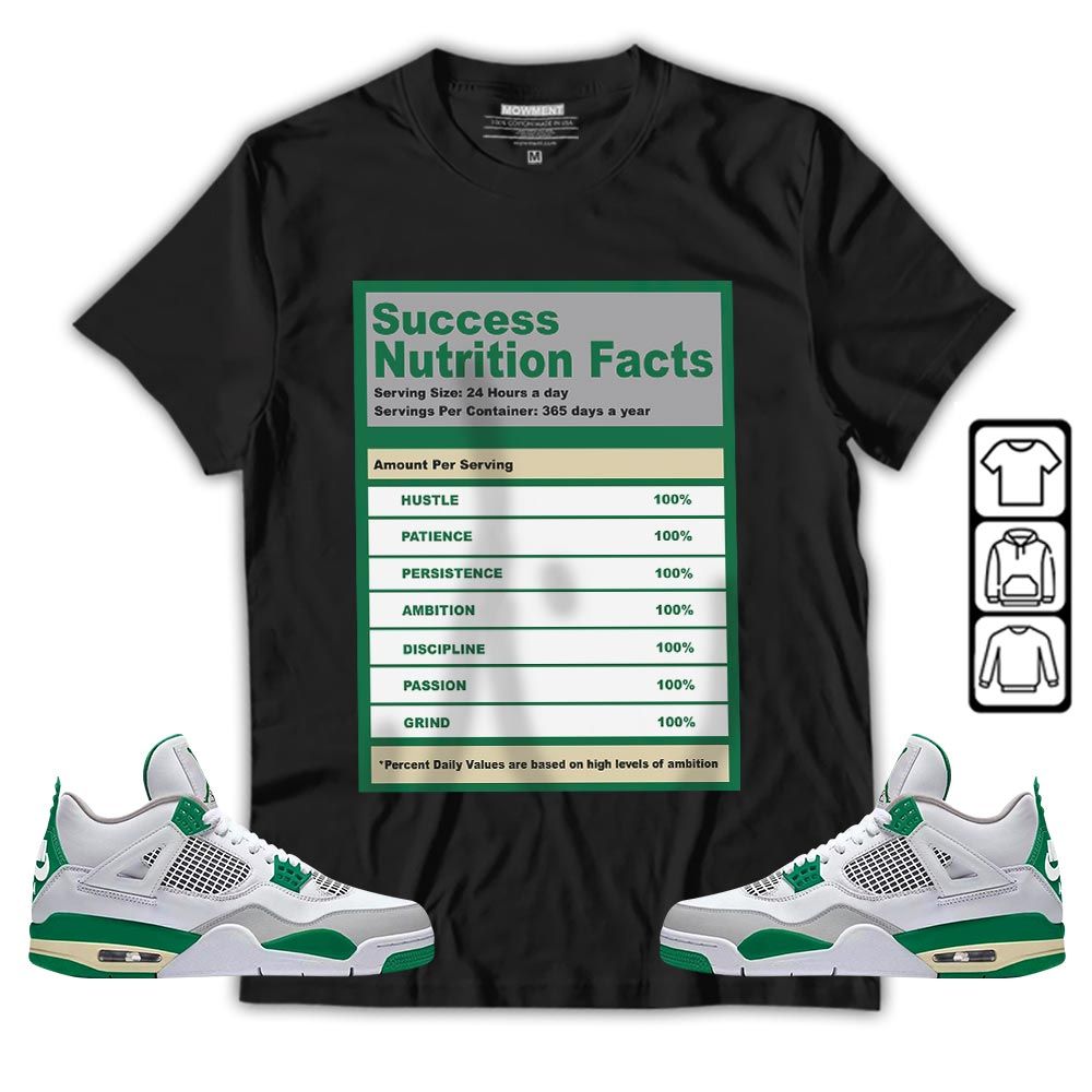 Nutrition Facts Sneaker Shirt Match Retro Pine Green 4s, Jordan 4 Pine Green MKO T-Shirt