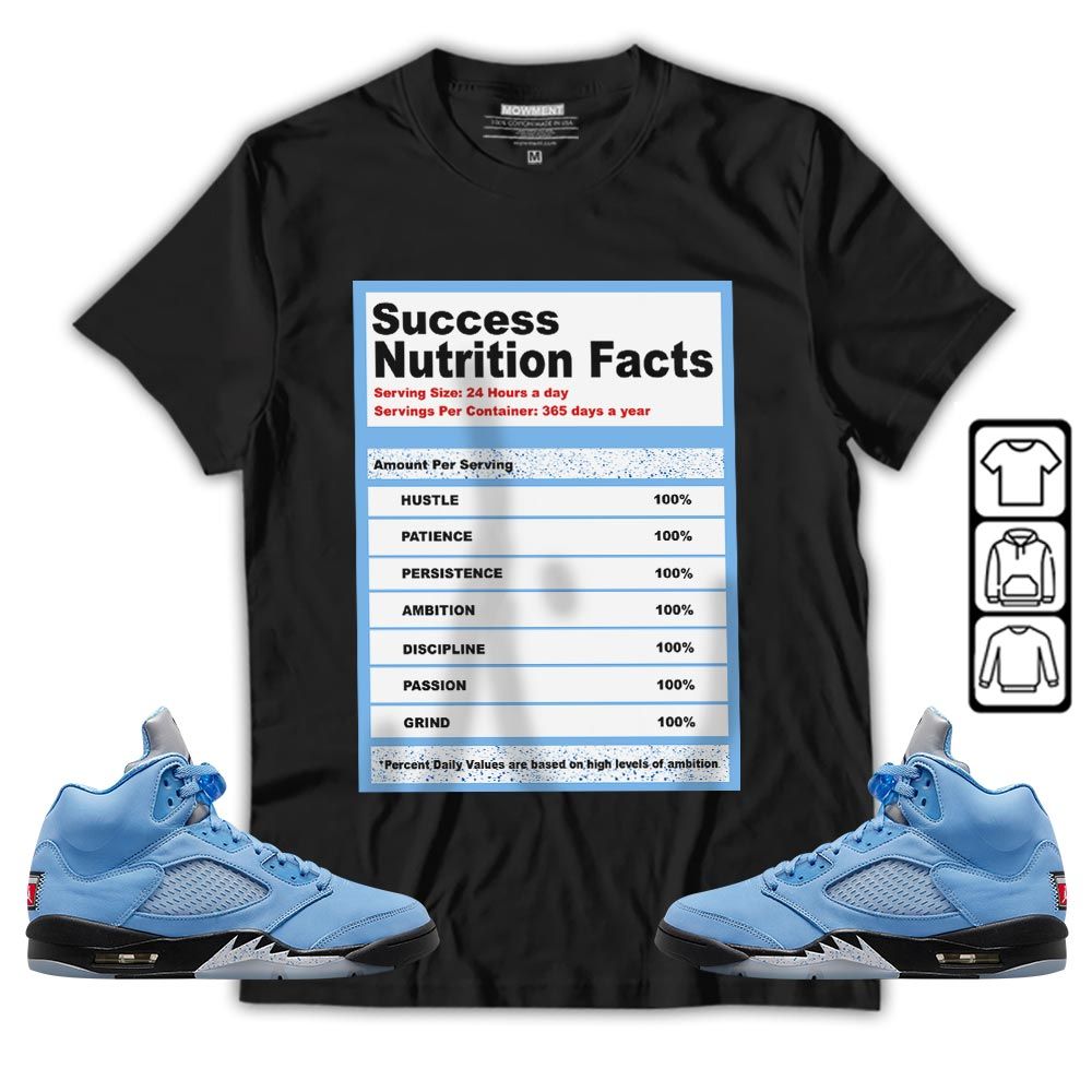 Nutrition Facts Sneaker Shirt Match Retro University Blue 5s, Jordan 5 University Blue MKO T-Shirt Nutrition Facts Sneaker Shirt Match Retro University Blue 5s, Jordan 5 University Blue MKO T-Shirt