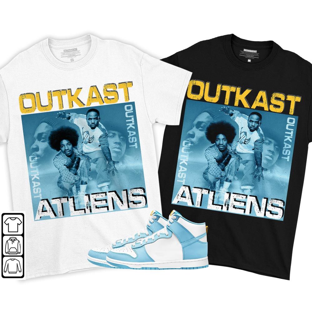 Outkast Atliens Sneaker Shirt Match Dunk High Blue Chill, Dunk High Homer Simpson MKO T-Shirt Outkast Atliens Sneaker Shirt Match Dunk High Blue Chill, Dunk High Homer Simpson MKO T-Shirt