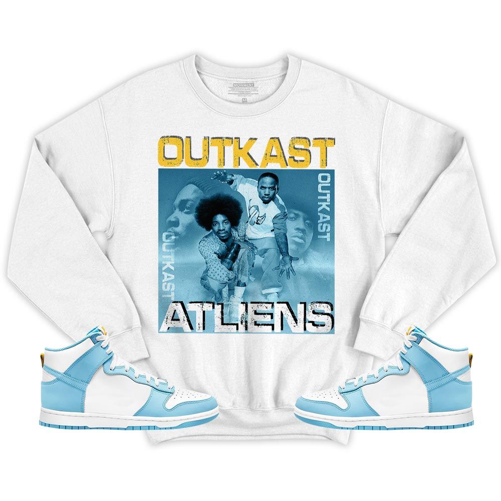 Outkast Atliens Sneaker Shirt Match Dunk High Blue Chill, Dunk High Homer Simpson MKO T-Shirt Outkast Atliens Sneaker Shirt Match Dunk High Blue Chill, Dunk High Homer Simpson MKO T-Shirt