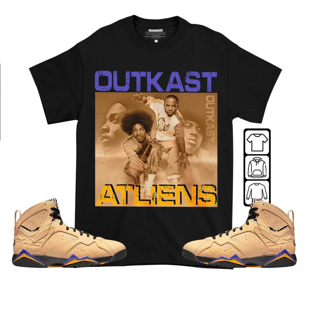Outkast Atliens Sneaker Shirt Match Vachetta Tan 7s, Jordan 7 SE Afrobeats MKO T-Shirt Outkast Atliens Sneaker Shirt Match Vachetta Tan 7s, Jordan 7 SE Afrobeats MKO T-Shirt