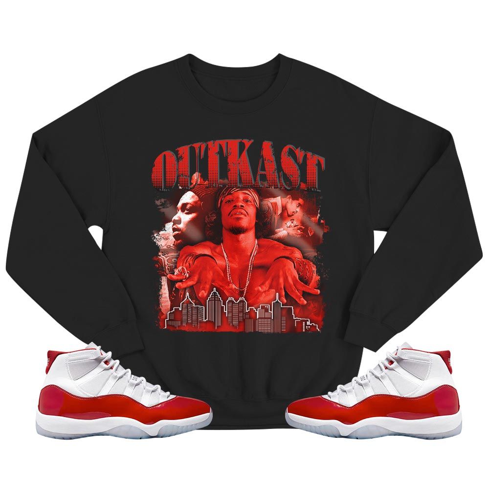 Outkast Benjamin Sneaker Shirt Match Cherry 11s, Jordan 11 Retro Cherry MKO T-Shirt Outkast Benjamin Sneaker Shirt Match Cherry 11s, Jordan 11 Retro Cherry MKO T-Shirt