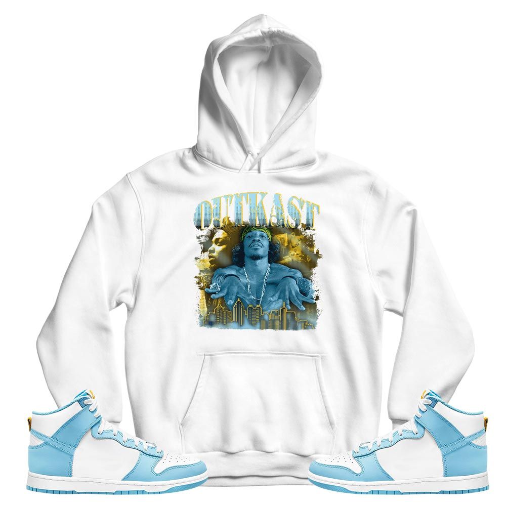 Outkast Benjamin Sneaker Shirt Match Dunk High Blue Chill, Dunk High Homer Simpson MKO T-Shirt Outkast Benjamin Sneaker Shirt Match Dunk High Blue Chill, Dunk High Homer Simpson MKO T-Shirt