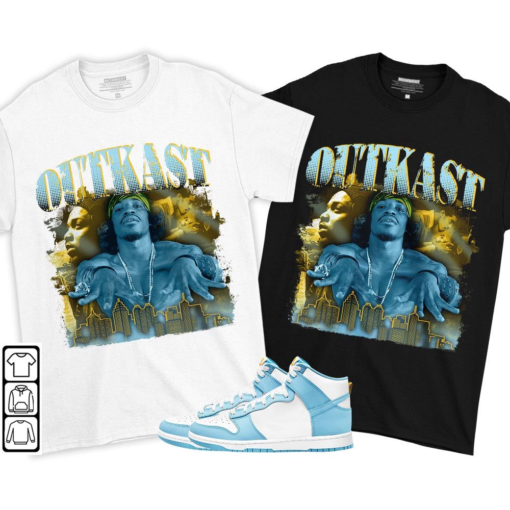 Outkast Benjamin Sneaker Shirt Match Dunk High Blue Chill, Dunk High Homer Simpson MKO T-Shirt Outkast Benjamin Sneaker Shirt Match Dunk High Blue Chill, Dunk High Homer Simpson MKO T-Shirt