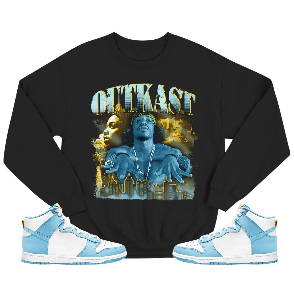 Outkast Benjamin Sneaker Shirt Match Dunk High Blue Chill, Dunk High Homer Simpson MKO T-Shirt Outkast Benjamin Sneaker Shirt Match Dunk High Blue Chill, Dunk High Homer Simpson MKO T-Shirt