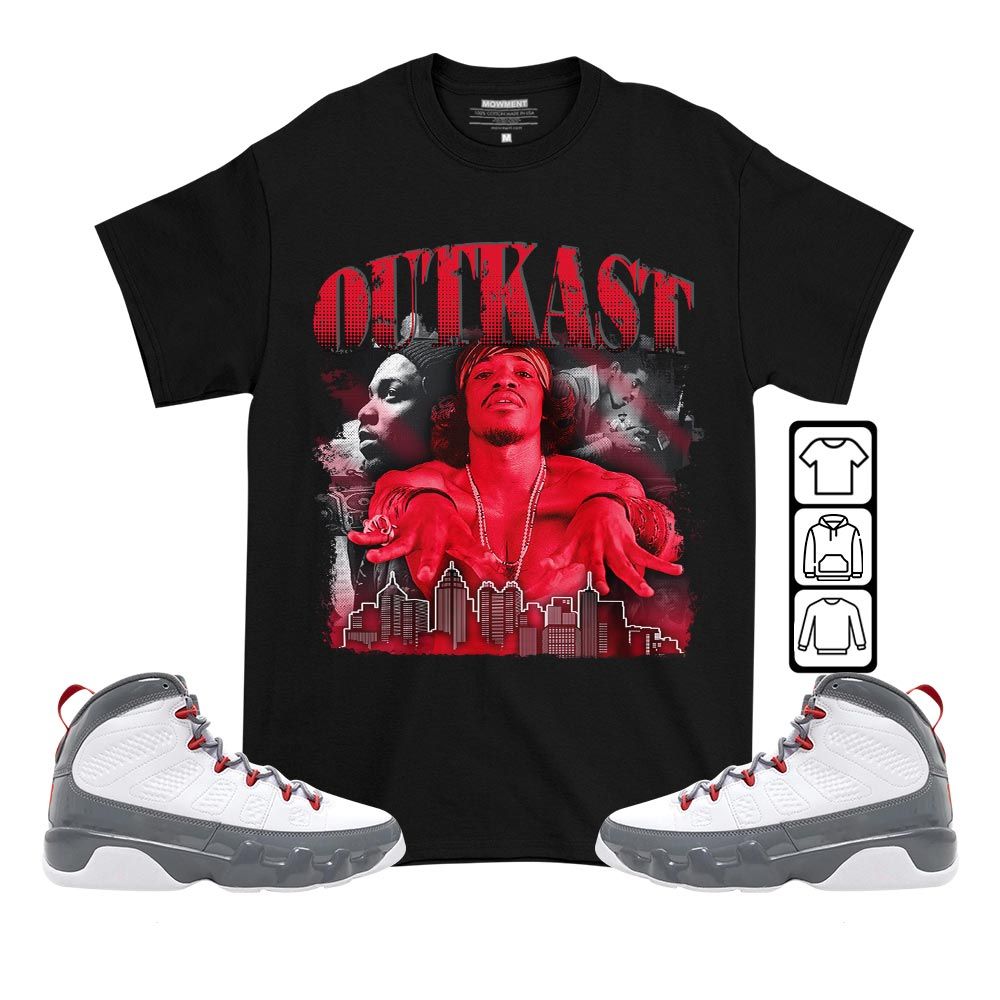Outkast Benjamin Sneaker Shirt Match Fire Red 9s, Jordan 9 Retro Fire Red MKO T-Shirt
