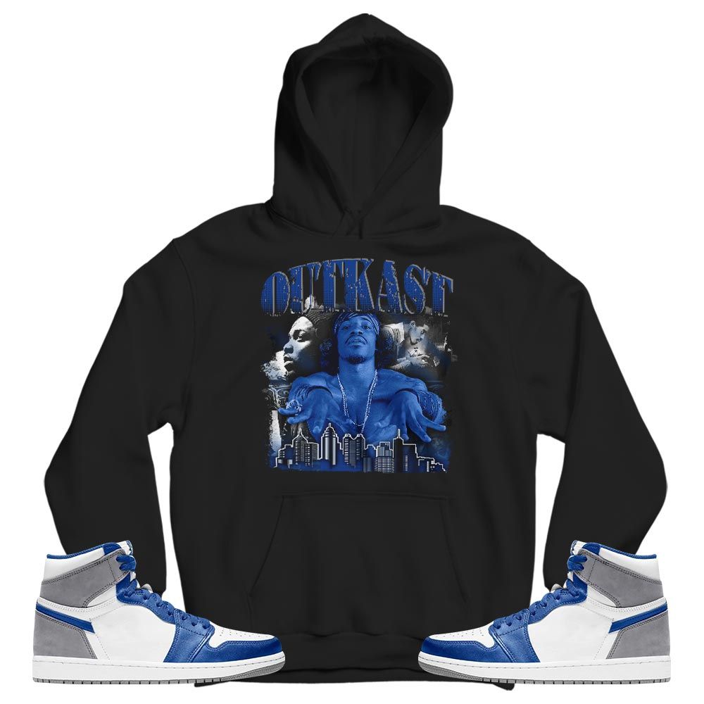 Outkast Benjamin Sneaker Shirt Match True Blue 1s, Jordan 1 High OG True Blue MKO T-Shirt