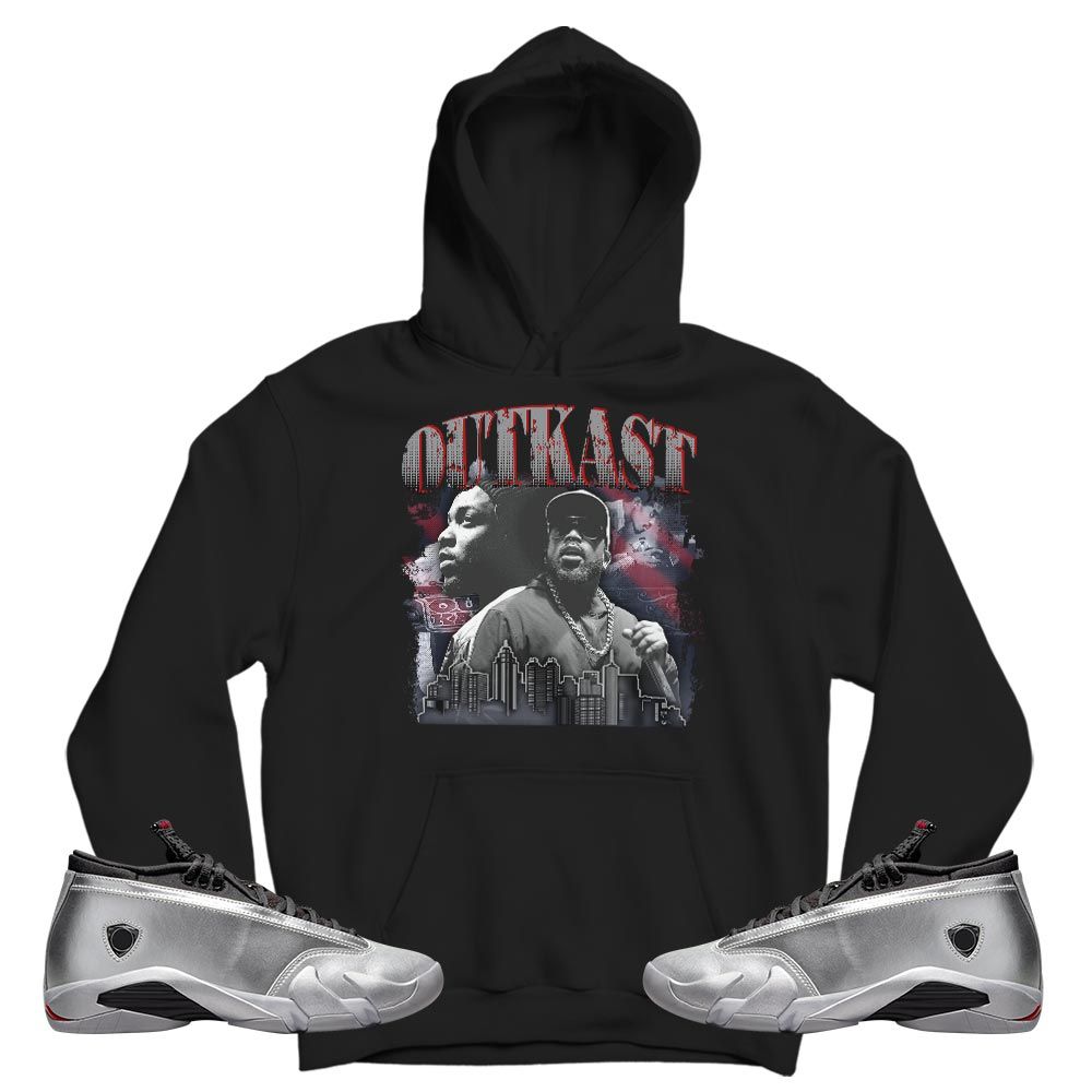 Outkast BigBoi Sneaker Shirt Match 14 Low Metallic Silver, Jordan 14 Metallic Silver MKO T-Shirt